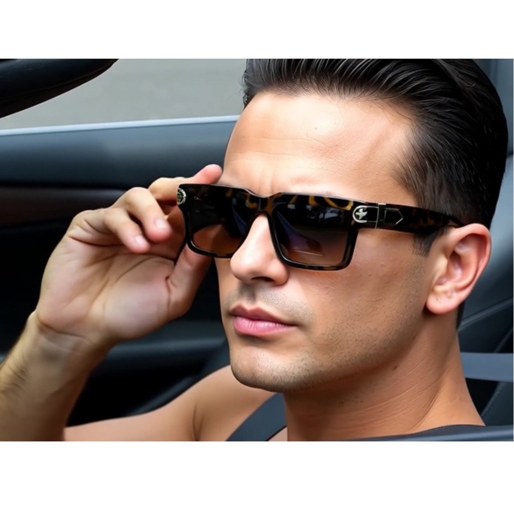 Tortoise Sunglasses Gold Gradient Lens Square‎ Frame Fashion Shades Lentes Gafas